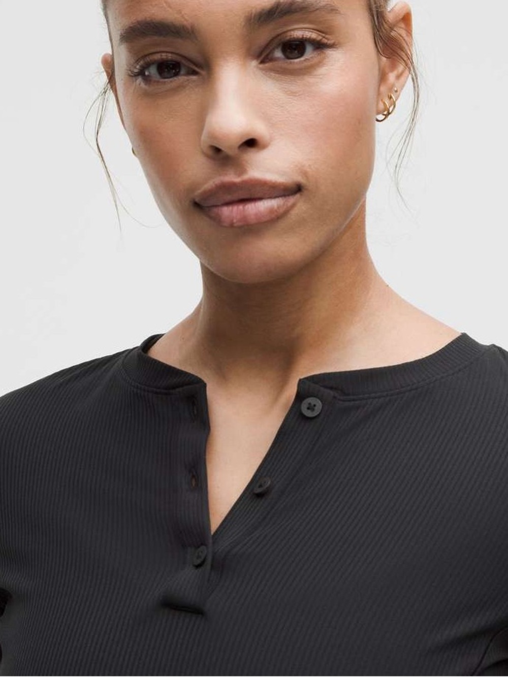 Lululemon 2025 All Aligned Ribbed Long-Sleeve Henley Dress Black Size Small - Picture 5 of 12